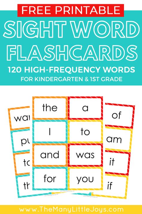 Free Printable Sight Word Flash Cards to help kids learn to read - The Many Little Joys Sight Words Cards Free Printable, Sight Words Flash Cards Free Printables, Free Flash Cards Printables, Site Words For Preschool, Sight Words Flashcards Printable, Sight Words For Kindergarten Printables, Reading Flashcards Free Printable, Sight Word Flashcards Printable Free, Sight Word Cards Free Printable