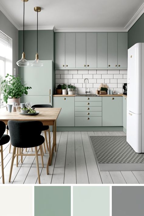 The Scandinavian style kitchen embodies a blend of minimalism, functionality, and elegance, creating a space that is both aesthetically pleasing and highly practical. This style, rooted in the design traditions of Northern Europe, focuses on simplicity, natural elements, and a harmonious balance between form and function. Central to the Scandinavian kitchen is a color palette dominated by neutral and muted tones. Scandinavian Palette, Kitchen Scandinavian Style, With Color Palette, Scandinavian Style Kitchen, Kitchen Scandinavian, Scandinavian Kitchen Design, Scandinavian Traditional, Scandinavian Kitchen, Muted Tones