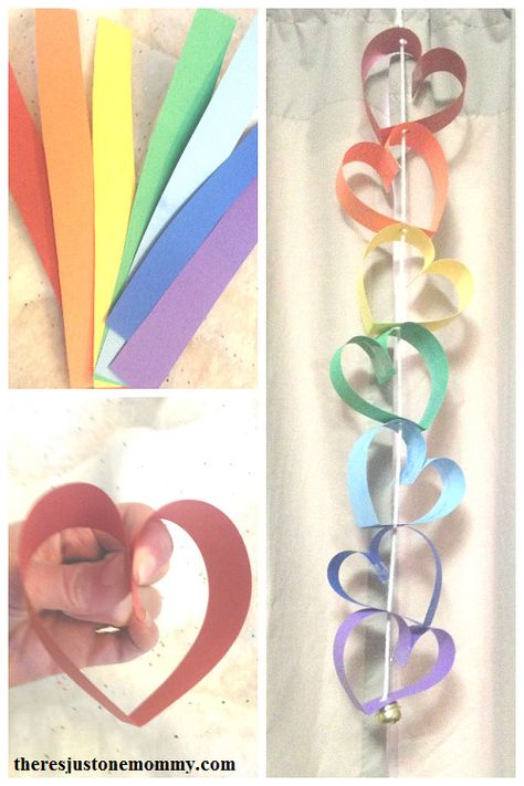 paper rainbow heart craft Paper Heart Garland, Paper Rainbow, Presente Diy, Heart Craft, Diy Valentine's Day Decorations, Rainbow Paper, Rainbow Wedding, Rainbow Crafts, Heart Garland