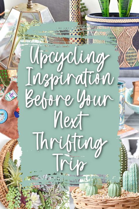 If you need some upcycle inspiration before your next trip to the thrift store, then this collection of ideas and craft projects is DEFINITELY what you've been waiting for! So many repurposed ideas, you may just end up thrift shopping every day to gather all the goodies you'll need for a year's worth of thrift store crafts! Upcycling, Repurpose Ideas Upcycling, Thrift Store Gifts Upcycling, Goodwill Upcycle Decor Diy Projects, Thrift Store Makeover Ideas Before After, Upcycled Thrift Store Finds, Thrift Upcycle Decor, Trash To Treasure Ideas Thrift Store Finds, Resale Shop Ideas Thrift Stores