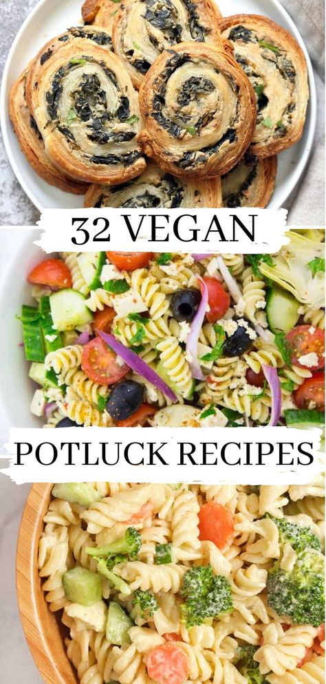 Vegan Potluck Recipes, Vegan Picnic Food, Healthy Potluck Recipes, Summer Potluck Dishes, Vegan Party Snacks, Healthy Potluck, Summer Potluck Recipes, Vegetarian Recipes Potluck, Vegan Dinner Party