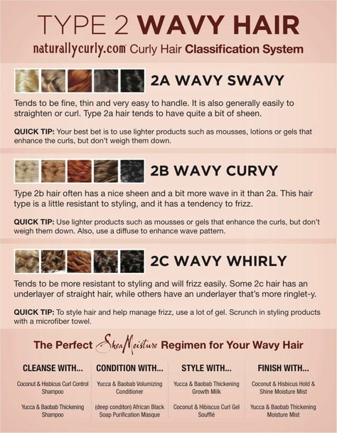 TYPE 2 - WAVY HAIR CHART Type 2a Hair, 2a Hair, 2c Hair, Wavy Hair Tips, Hair Chart, Quick Hair Growth, Wavy Hair Care, Haircut Types, Curly Girl Method