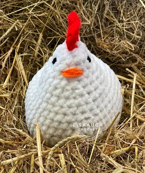 Crochet Chicken Pattern FREE (EASY no SEW) Amigurumi Patterns, Crochet Hen Pattern Free, White Yarn Crochet Projects, Free Crochet Chicken, Crochet Chicken Pattern, Crochet Spring Patterns, Crochet Blanket Yarn, Crochet Farm Animals, Yarn Animals