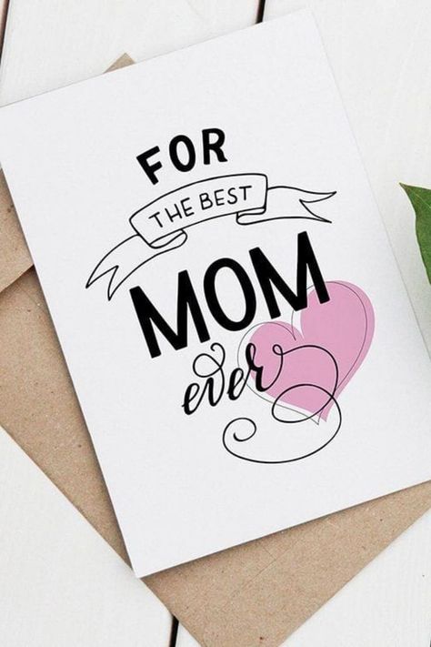 Diy Cards For Mom, Mothers Day Cards Homemade, Diy Birthday Gifts For Mom, Mothers Day Cards Craft, Handmade Paper Cards, Mothers Day Drawings, Homemade Gifts For Mom, Birthday Cards For Mother, Happy Mom Day