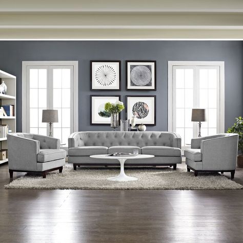 Ivy Bronx Thomaston Living Room Set | Wayfair 3 Piece Living Room Set, Eclectic Living Room, Living Room Collections, Living Room Remodel, Living Room Set, Living Room Color, Room Remodeling, Living Room Colors, Boho Living Room