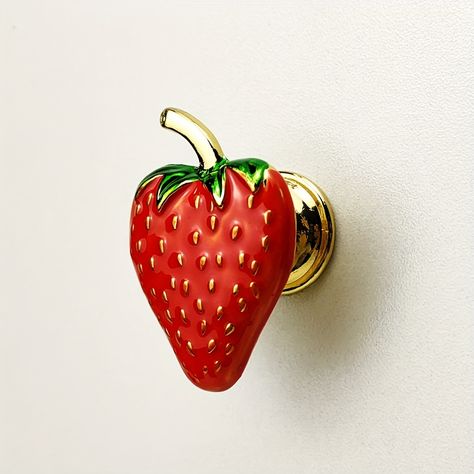 Faster shipping. Better service Strawberry Bathroom, Strawberry Kitchen Decor, Strawberry Items, Kitchen Knobs And Pulls, Rooms Decoration, Strawberry Decor, Crystal Cabinet, Strawberry Kitchen, Pull Hardware