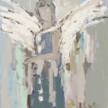 By Your Side Deann Hebert Art, Watercolor Angels, Spiritual Paintings, Franklin Tennessee, Angel Artwork, Studio Gallery, Easy Canvas Painting, Angel Painting, Cow Art