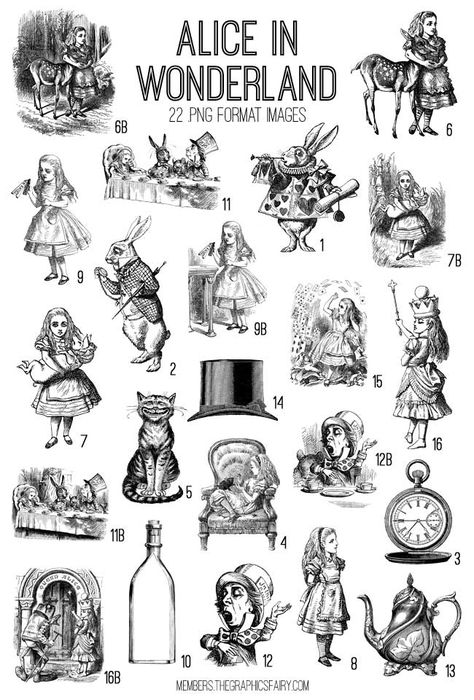 Vintage Alice In Wonderland Printables, Alice In Wonderland Illustrations Vintage, Alice In Wonderland Original Drawings, Alice In Wonderland Vintage Illustration, Vintage Alice In Wonderland Illustration, Vintage Alice In Wonderland Tattoo, Alice In Wonderland Book Tattoo, Alice In Wonderland Elements, Alice In Wonderland Graphics