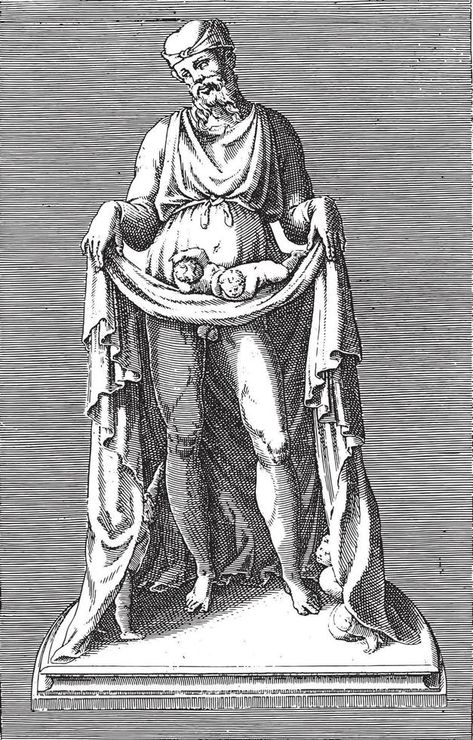 Priapus sculpture, anonymous, 1584, vintage illustration. Roman Mythology, Illustration Vintage, Vintage Illustration, Vector Graphics, Vector Free, Clip Art, Sculpture