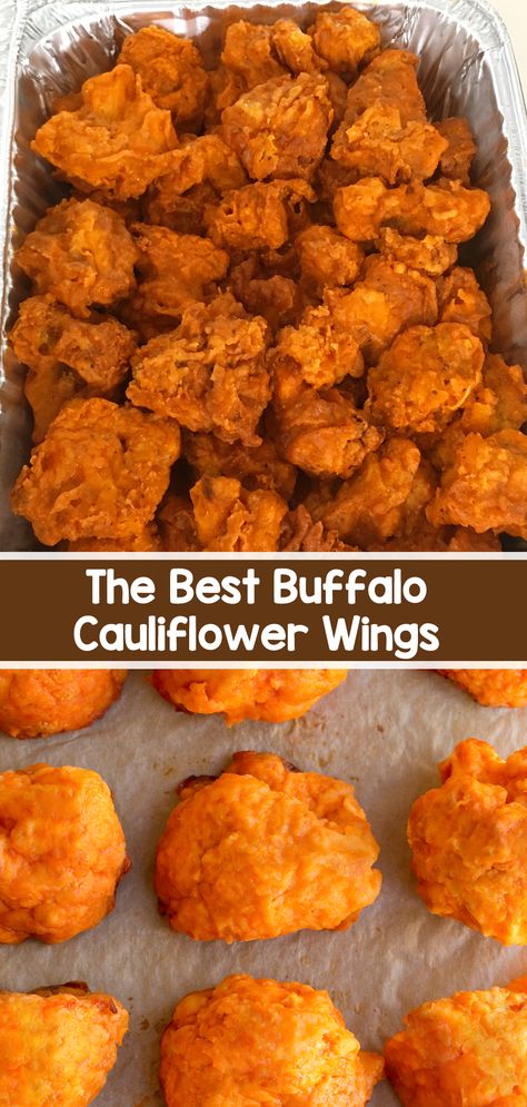 These healthy vegan buffalo cauliflower wings are easy to make, and they can also be keto and gluten free. It's a great meatless recipe for a game day appetizer or snack #buffalocauliflower #healthysnack #vegan #keto #baked #healthy #recipe #cauliflower #buffalowings #easyrecipe #healthyrecipe #best Essen, Best Buffalo Cauliflower, Baked Cauliflower Wings, Buffalo Cauliflower Wings, Cauliflower Dip, Buffalo Cauliflower Recipes, Baked Buffalo Cauliflower, Healthy Snack Recipe, Califlower Recipes