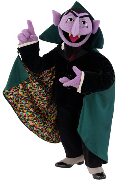 Count von Count is a mysterious but friendly vampire-like Muppet on Sesame Street who is meant to parody Bela Lugosi's portrayal of Count Dracula. He first appeared on the show in the Season 4 premiere in 1972, counting blocks in a sketch with Bert and Ernie. The Count has a compulsive love of counting (arithmomania, an affliction of legendary vampires); he will count anything and everything, regardless of size, amount, or how much annoyance he causes others around him. In one song he sta... Count Von Count, Learning Hebrew, Sesame Street Muppets, Hebrew School, Bert & Ernie, Sesame Street Characters, Fraggle Rock, Hebrew Language, Learn Hebrew