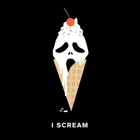 I(CE) SCREAM | Punnny Pixels on Instagram Humour, Funny Puns, Halloween Puns, Visual Puns, Cute Puns, Funny Doodles, Humor Grafico, Word Play, Funny Graphics