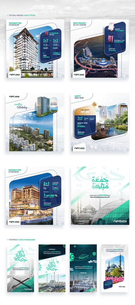 Social Media - Righthome on Behance Property Banner Design, Instagram Format, Interior Design Creative, Real Estate Banner, Inmobiliaria Ideas, Real Estate Brochures, Real Estate Marketing Design, Banner Design Layout, Real Estate Advertising