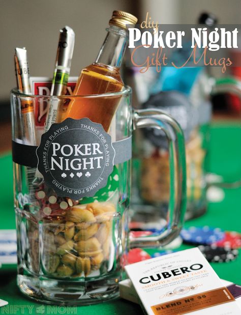 Alcohol Favors, Poker Gifts, Games For Men, Casino Night Fundraiser, Board Game Night, Poker Party, Casino Decorations, Poker Night, Gift Mugs