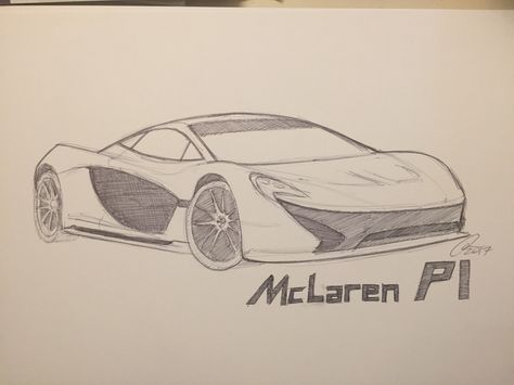 Fast Car Drawing, Mclaren P1 Drawing, Fast And Furious Drawings Easy, Fast And Furious Cars Drawing, Easy Drawings Car, F1 Car Drawing Sketch, Easy Car Sketch, Mclaren Drawing, Car Drawing Ideas