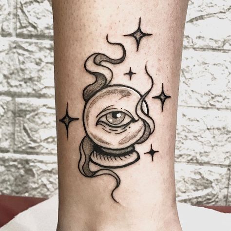 Looking for a little inspiration for your next tattoo? These 50 witch tattoo ideas feature everything from broomsticks and bats to cauldrons and crystals. Band Tattoos, Beginner Tattoos, Crystal Tattoo, Witch Tattoo, Creepy Tattoos, Spooky Tattoos, Doodle Tattoo, Tattoos Geometric, Halloween Tattoos