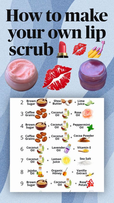 If yall wanna make lip scrub try  this Berlin, Homemade Lip Plumper Recipes, How To Make Your Own Skincare, How To Make A Lip Scrub, How To Make Lip Scrub, Make Your Own Lip Scrub, Homemade Lip Plumper, Make Lip Scrub, Sugar Lip Scrub Diy