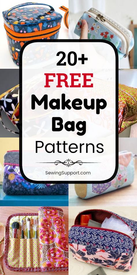 Tela, Amigurumi Patterns, Patchwork, Free Make Up Bag Sewing Patterns, Free Small Bag Patterns, Makeup Case Sewing Pattern, Easy Makeup Bags To Sew, Diy Make Up Bags Free Pattern, Sewing Pattern Bag Free