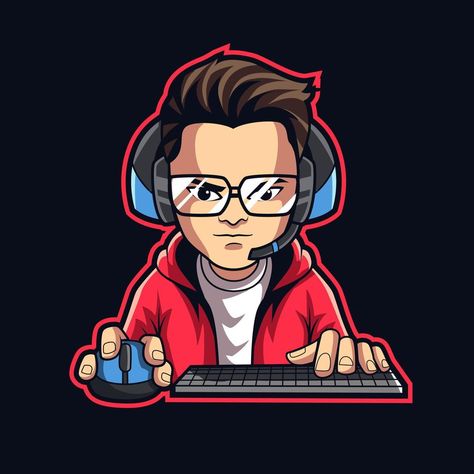 gamer streamer mascot logo vector illustration Gamers Profile Pic, Anime Mascot, Free Cartoon Characters, Logo Gamer, Computer Logo, Get Free Stuff Online, Cartoons Hd, Decent Wallpapers, Team Logo Design