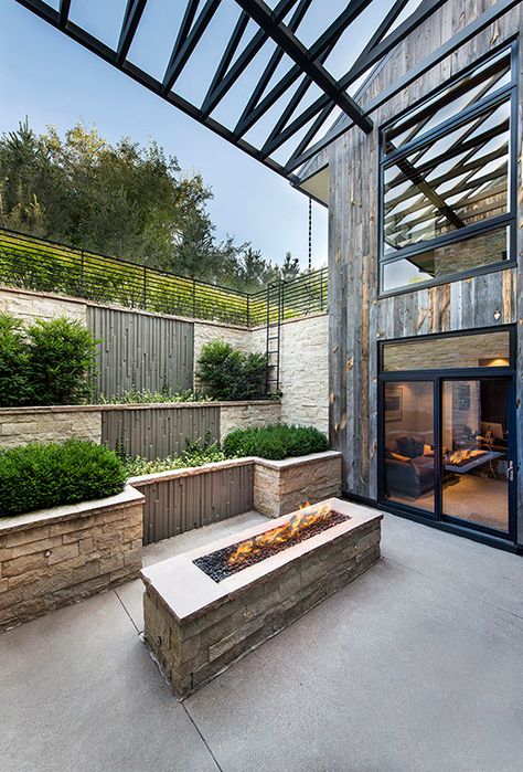 Denver Architecture, Sunken Patio, Colorado Ranch, Outdoor Cooking Area, Basement Living Rooms, Backyard Fun, Outdoor Fireplace, Outdoor Lifestyle, Denver Colorado