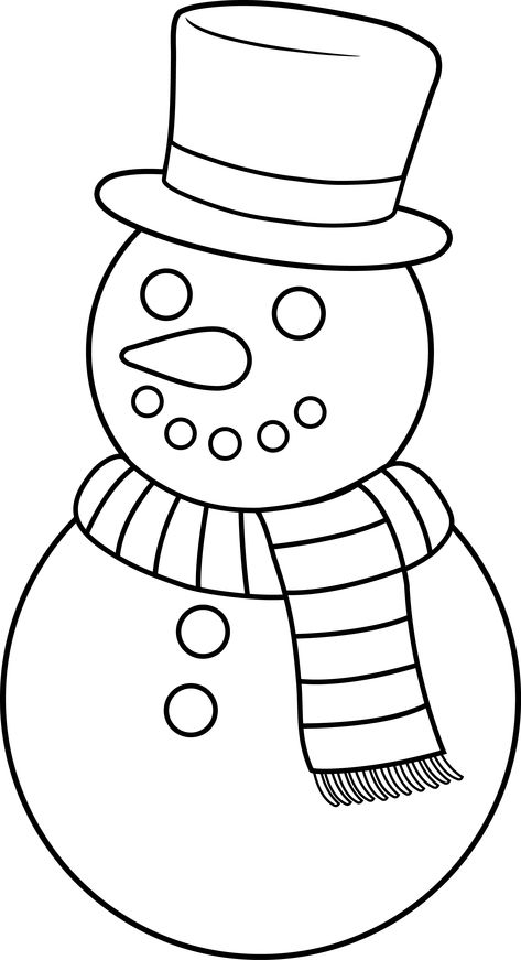 Colorable Christmas Snowman - Free Clip Art Printable Snowman Faces, Snowman Outline, Snowman Coloring, Snowman Coloring Pages, Snowmen Pictures, Snowman Images, Snowman Clipart, Printable Snowman, Comidas Fitness