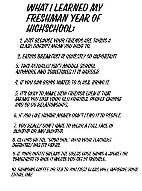 Highschool advice (from a former freshman) What I learned my freshman year of high school #highschooladvice Humour, How To Survive High School Freshman Year, Advice For High School Freshman, Stuff For Highschool, Highschool Tips Freshman First Day, Freshman Tips High School, High School Freshman Survival Kit, Advice For Freshman High School, Tips For High School Freshman
