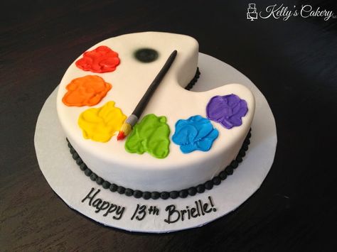 Arts And Crafts Birthday Party, Painter Cake, Palette Cake, Bolo Tumblr, Art Party Cakes, Crafts Birthday Party, Art Birthday Cake, Crafts Birthday, Artist Cake