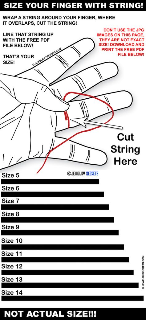 FREE PRINTABLE RING FINGER SIZE CHART | Jewelry Secrets What Each Ring Finger Means, Wedding Ring Sizes Chart, Ring Measurement Chart Printable, Ring Measurement Chart Cm, Free Ring Size Chart Printable, Free Printable Ring Sizer, How To Know Your Ring Size, Ring Sizer Printable, How To Find Your Ring Size