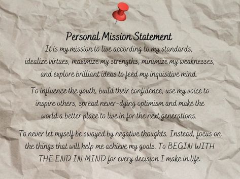 I didn't make it too long 'cause it would take too much time. My Mission Statement, How To Write A Personal Mission Statement, Personal Vision Statement Examples, Personal Mission Statement Quotes, Mission Statement Quotes, Life Mission Statement, Personal Mission Statement Examples, Vision Statement Examples, Vision Ideas