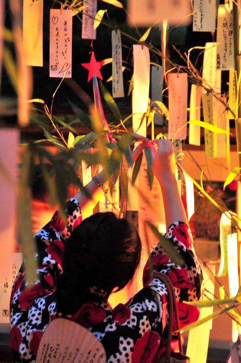 Tanabata, (meaning "Evening of the seventh"), is a Japanese star festival. Hibachi Party, Tanabata Festival, Summer In Japan, Festival Aesthetic, Star Festival, Japan Summer, All About Japan, Roberto Clemente, Japanese Festival