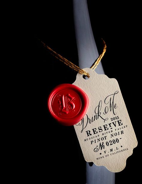 Bewitched wine label typography Wine Label Inspiration, Wine Branding, Product Label Design, Stranger And Stranger, Seal Wax, Russian River, Wine Dinner, Wine Label Design, Graphic Projects