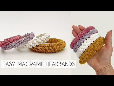 (448) 2 EASY MACRAME HEADBANDS - YouTube Macrame Headbands, Crochet Hair Bands, Macrame Headband, Crochet Hairband, Easy Macrame, Crochet Garden, Cozy Crochet, Headband Pattern, Crochet Hair