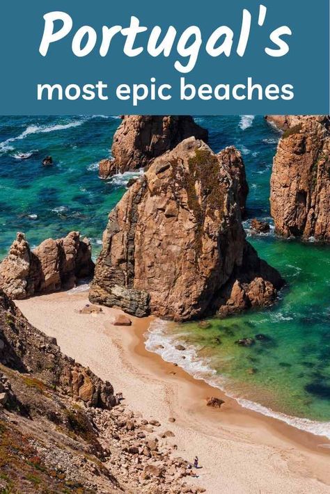 15 beaches in Portugal that will blow your mind (+ map) | CosmopoliClan In need of some beach inspiration? We've visited dozens of Portuguese beaches and selected the best ones. Check out the most dreamy beaches in Portugal. Beaches in Portugal | Portugal beach guide | Portuguese beaches | Portugal vacation | Algarve beaches | Lisbon beaches Algarve, Beaches In Lisbon Portugal, Beaches In Portugal, Beaches Portugal, Lisbon Beaches, Portugal Beaches, Best Beaches In Portugal, Best Places In Portugal, Evora Portugal