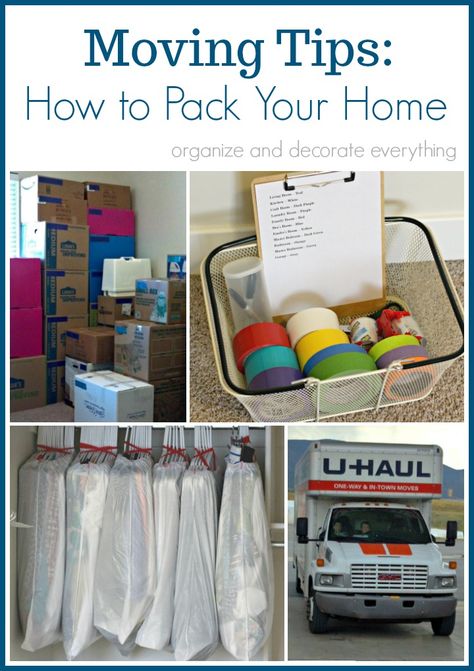 Moving Tips: How to Pack Your Home - Organize and Decorate Everything Organisation, Las Vegas, How To Organize Moving Out, How To Pack House To Move, Packing Order For Moving, How To Organize For A Move Packing Tips, How To Move Hanging Clothes, How To Move House, Organize Packing For Moving