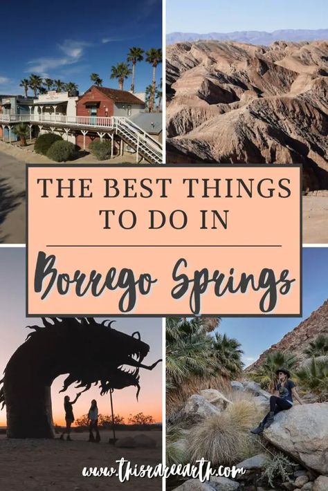 Borrego Springs Ca, Boron California, Small Desert Town, Borrego Springs, Desert Town, Road Trip Food, Torrey Pines, California Desert, Road Trip Destinations