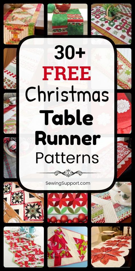 Table Runner Christmas Diy, Patchwork, Natal, Christmas Table Runners To Sew, Table Runner Designs Ideas, Christmas Table Runner Quilt Patterns Free, Christmas Runners Table Ideas, Christmas Present Table Runner Pattern, Christmas Table Runner And Placemats