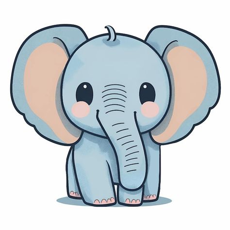 Vector illustration of cute cartoon elep... | Premium Vector #Freepik #vector #cute-elephant #elephant #elephant-cartoon #cute-cartoon Cute Elephant Doodle, Elephant Cute Cartoon, Elephant Cute Drawing, Save Wildlife Poster Painting, Elephant Cartoon Drawing, Cute Elephant Drawings, Elephant Animation, Cartoon Elephant Drawing, Cute Elephant Illustration