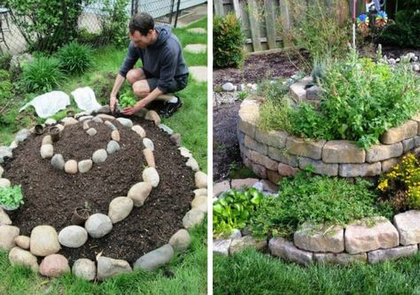 8 Reasons To Create Your Own Herb Spiral   How To Build One Permaculture, Herb Spiral, Harvesting Herbs, Natural Beauty Recipes, Drip Irrigation System, Permaculture Design, Healthy Garden, Plant Spacing, Small Ponds