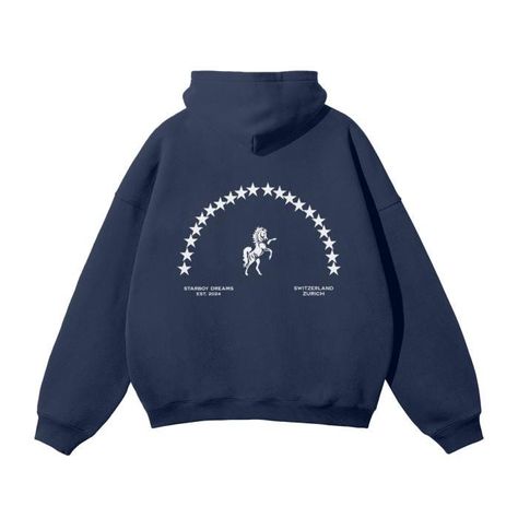 Oversized Starboy Hoodie - StarboyDreams, navy blue