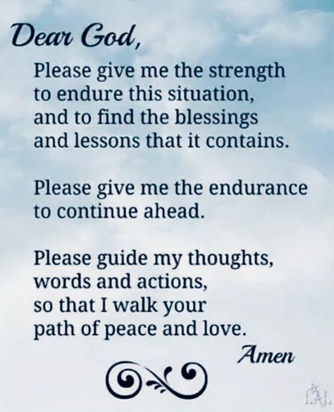 A prayer for inner strength. 🙏 Prayer For Comfort, Pray For Strength, Prayer For Guidance, Prayers Of Encouragement, Sympathy Quotes, Prayer For Peace, Prayers For Strength, Spirit Quotes, Good Prayers