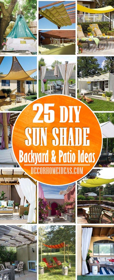 Backyard Patio Sunshades, Shade Sails For Privacy, Shade For Playground Backyards, Diy Sunshade For Deck, Sunshade Patio Ideas, Shade Sail Patio Ideas, Diy Sun Shade Ideas, Outdoor Sail Shade Ideas, Backyard Sun Shade Ideas