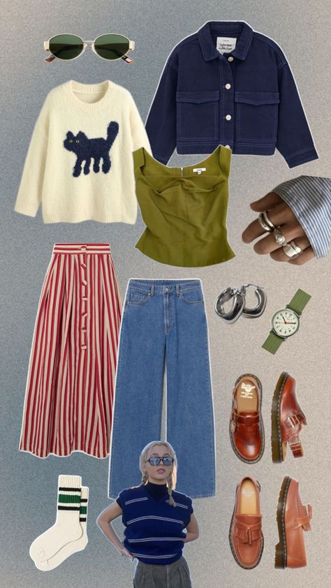 Cool girl outfit inspiration eclectic grandma eclectic grandpa women’s fashion style Emma chamberlain Grandpa Fashion, Grandpa Outfit, Eclectic Fashion Style, Eclectic Outfits, Grandpa Style, Cool Girl Outfits, Grandma Fashion, Fits Aesthetic, Classic Style Outfits