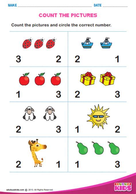 Worksheet For Nursery Class, Preschool Counting Worksheets, Nursery School Activities, Preschool Worksheets Free Printables, Nursery Worksheets, Kindergarten Math Worksheets Free, Counting Kindergarten, Preschool Counting, Math Sheets