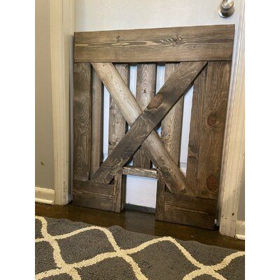 These handmade baby/pet gates come customizable. Hardware is not included. Gates can come pained white, stained, or unfinished. | Stumps Custom Wood Panelled Barn Door without Installation Hardware Kit Brown 33.0 x 44.0 in | SUMP1026 | Wayfair Canada Barn Door Baby Gate, Sliding Glass Barn Doors, Pet Gates, Wooden Barn Doors, Wood Cafe, Double Sliding Barn Doors, Puppy Proofing, Wood Barn Door, Glass Barn Doors