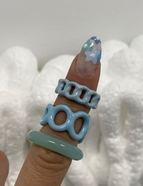 https://www.instagram.com/evaarfi11 Fimo Ring, Diy Clay Rings, Funky Rings, Polymer Clay Ring, Diy Ring, Tanah Liat, Indie Jewelry, Nail Ring, Dope Jewelry