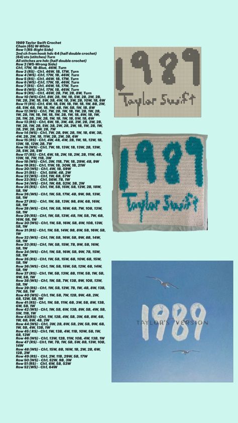 Crochet-Taylor Swift 1989 Pattern Grid Swift, Crochet Patterns, Taylor Swift, Crochet, Taylor Swift Crochet Pattern, Taylor Swift Crochet, 1989 Taylor Swift, Crochet Pattern, Pattern