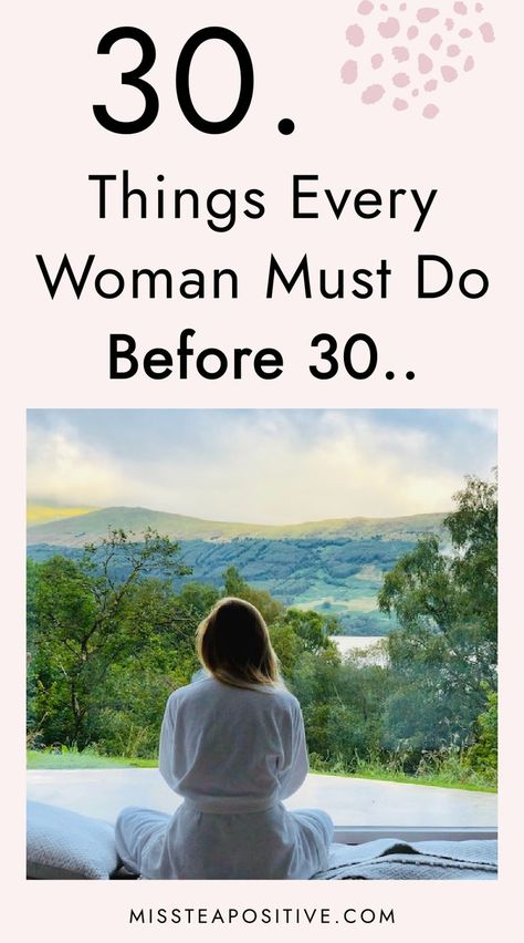 What to do before you turn 30? Check out my 30 Before 30 bucket list for inspiration! This free 30 things to do before 30 checklist includes list of life goals for your 20s, important things you should do in your 20s, bucket list ideas for women to do before their 30th birthday, fun activities to do in your 20s, dream bucket list things you must do in your 20s and productive things to do in your 20s. Checklist For Your 20s, Goals By 30, Things You Should Do In Your 20s, 30 Goals Before 30, Beauty Bucket List, Ideas 30th Birthday For Women, What To Do In Your 30s, Goals For 30s, Things To Do On Your 30th Birthday