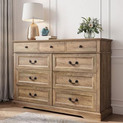 Bedroom Long Dresser, Hallway Rustic, Antique Handles, Narrow Dresser, Dresser In Living Room, Wood Chest Of Drawers, Chest Of Drawers Bedroom, Farmhouse Dresser, Dresser For Bedroom