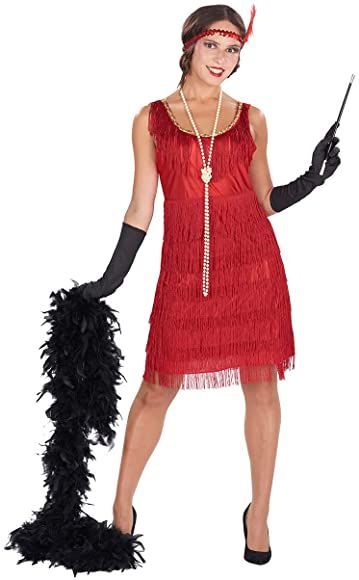 Ladies Red Flapper Dress 1920s Gatsby Charleston Fancy Costume Large : Amazon.co.uk Decades Costumes, Christmas Party Costume, Long Black Gloves, Charleston Dress, Fringed Dress, Adult Fancy Dress, Girls Fancy Dresses, King Costume, Girls Fancy Dress