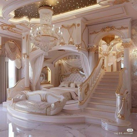 Home Decoration 🌟⭐ | Just beautiful 😍❤️ | Facebook Dreamy Bedroom Aesthetic, Huge Bedroom, Royal Bedroom Design, Opulent Bedroom, Dream Bedroom Inspiration, Fancy Bedroom, Royal Bedroom, Dream Life House, Luxury Room Bedroom